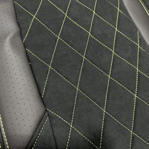 Premium alcantara with perforated leather - green threads - Image 3