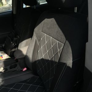 Premium alcantara with perforated leather - white threads - Image 4