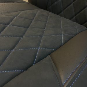 Premium alcantara with perforated leather - blue threads - Image 3