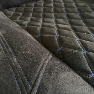 Entirely of alcantara with quilted alcnatara - blue threads - Image 2