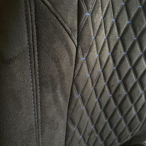 Entirely of alcantara with quilted alcnatara - blue threads - Image 3