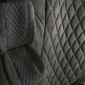 Entirely of alcantara with quilted alcnatara - blue threads - Image 4