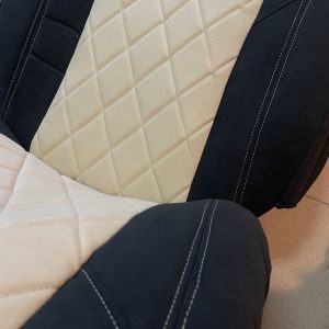 Entirely of black alcantara with beige alcnatara center - Image 2